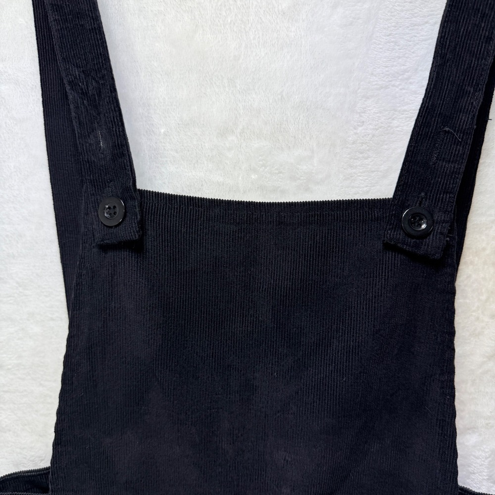 Nasty Gal Black Corduroy Flare Leg Overalls Jumpsuit Size 4 Mod Grunge Hippie - Picture 5 of 16